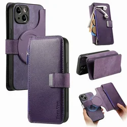Leather RFID Wallet & Case with Zipper - Fits Honor and Huawei Smartphones for Honor 300 Ultra (PURPLE)