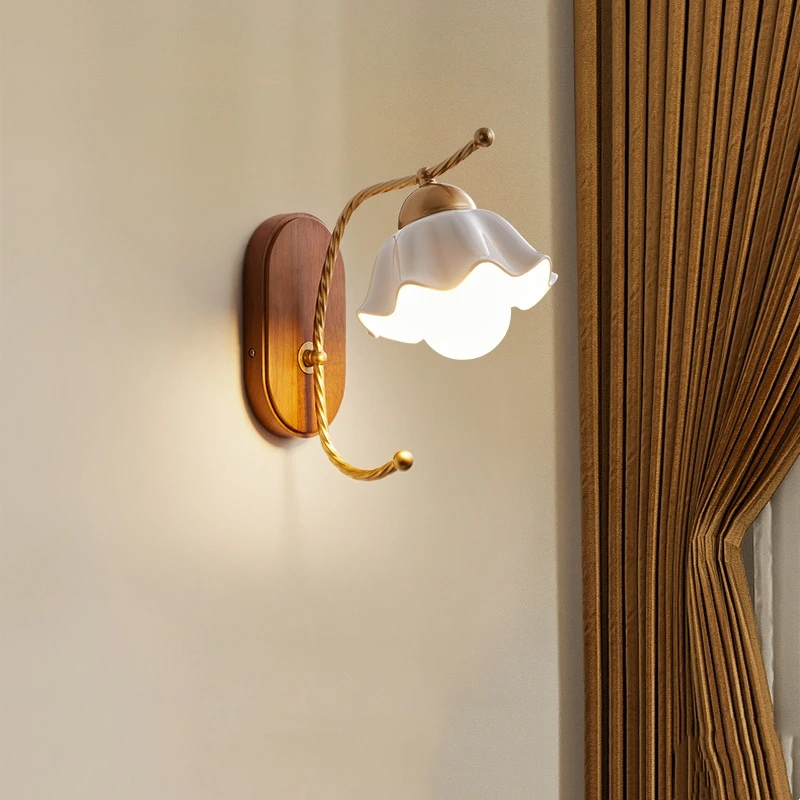 LED Modern Wall Lamp Indoor lighting Nordic Fabric Retro Wall Lamps For Home Bedroom Bedside Bohemia Hotel Light Wall sconce Art