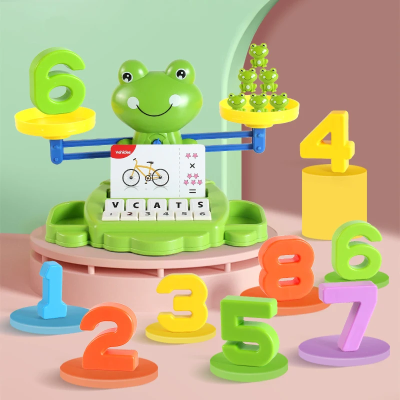 Mini inteligente sapo balança crianças montessori matemática brinquedo  número digital jogo de tabuleiro educacional aprendizagem brinquedos  material de ensino - AliExpress