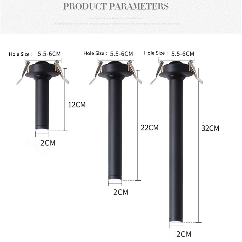 Ceiling Lamps ceiling lamps Adjustable 10W Long Tube Ceiling Lamp for Bedroom, Rotatable Angle Black/White Kitchen TV Background Light