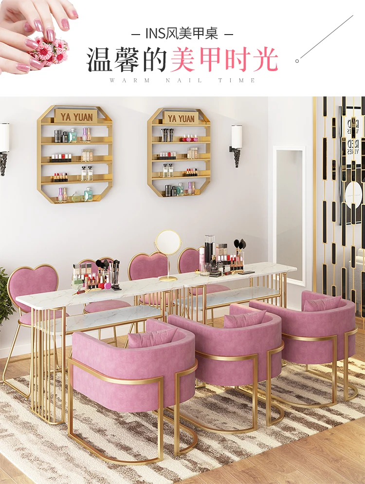 Description Picture 2 of itemExquisite Commercial Nailtech Desk Modern Beauty Nail Station Table Manicure Manicurist Tavolo Unghie Nail Room Furniture CY50NT