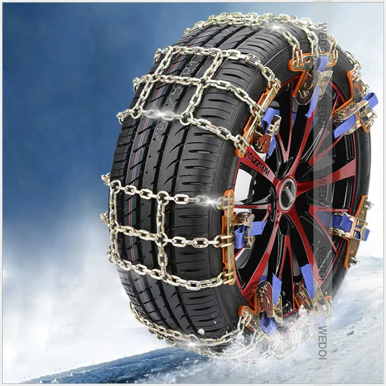 

Double Buckle Car Snow Tire Adjustable Anti-skid Chains Thickened Beef Tendon Wheel Chain for Snow Mud Road Car Accessories