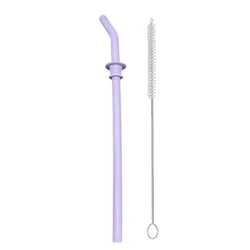 Enhanced Silicone Straws for Travel Mugs - Large Diameter Water Bottle Accessories (Purple)