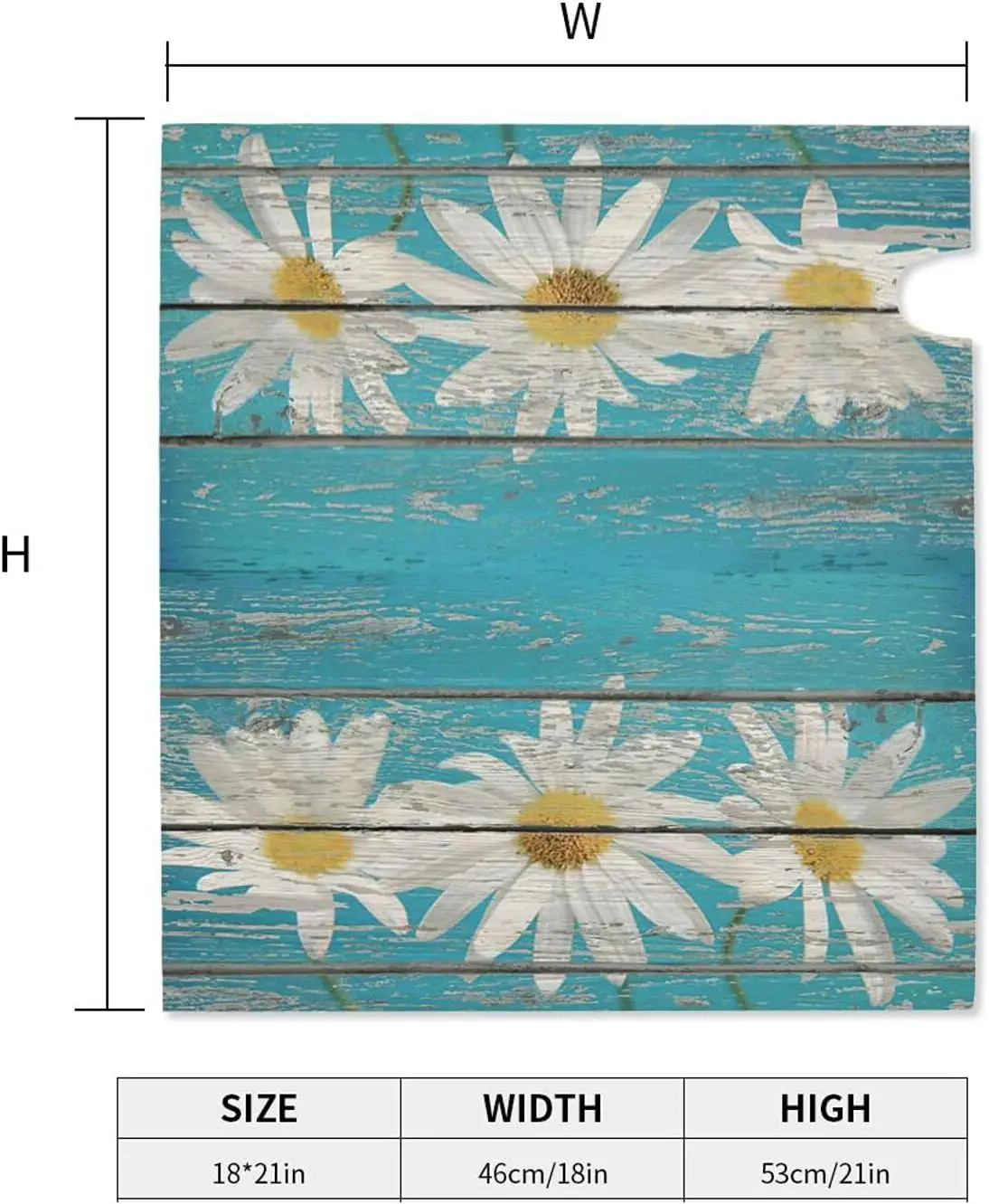 Rustic Spring Daisy Mailbox Covers Magnetic Standard Size 21x18 Inch Teal Old Wood Board Mailbox Decals Wrap Post Letter