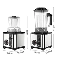 Mixeur et Broyeur 2-en-1 Haute Vitesse 2,5 L, Mixeur de Comptoir 9500 W, Préparateur de Smoothies à 8 Lames, Robot Culinaire 24 000 tr/min pour Cuisine 6