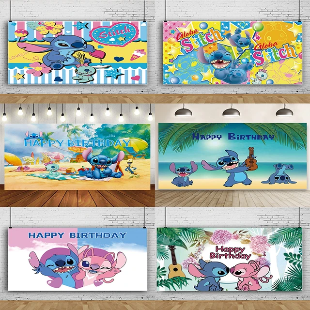 Lilo Stitch Birthday Decorations  Stitch Girl Birthday Backdrop - Birthday  - Aliexpress