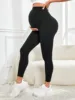Solid Color Maternity Pants For Pregnant Women, High Waist Belly Support Trousers 5