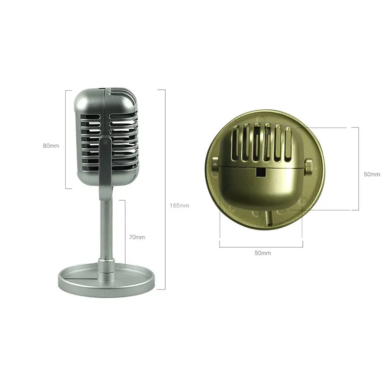 Simulation Classic Retro Dynamic Vocal Microphone Vintage Style Mic Universal Stand For Live Performanc Karaoke Studio Recording gaming microphone