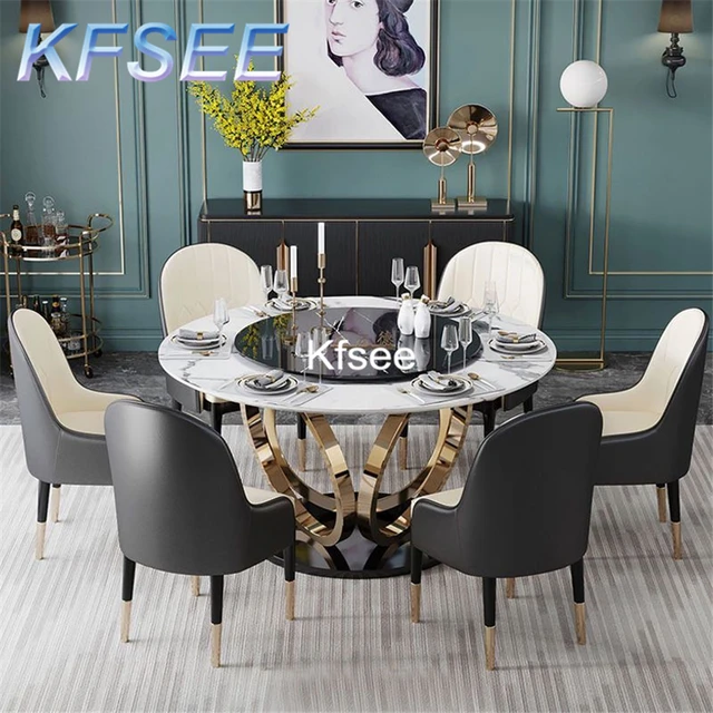 Kfsee 1pcs A Set Prodgf Home Here 120cm Round Dining Table(with Turnable) - Dining  Tables - AliExpress