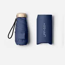 Women's Compact UPF Sun Umbrella - Stylish & Portable Travel Shade - 6K (Navy blue)