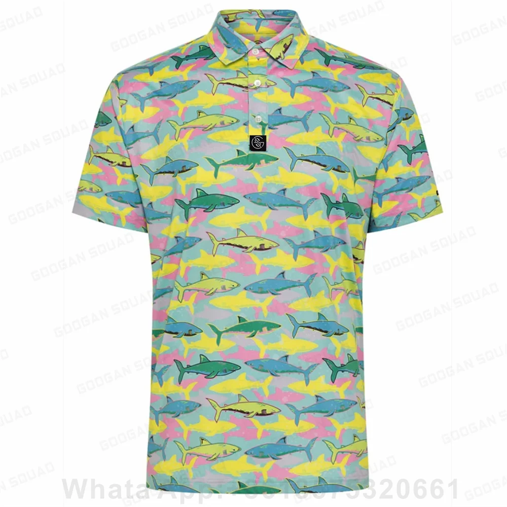 

New Kid'S Polo Shirts Casual Golf Shirt Summer Print Button Up Tops Short Sleeve Tees Breathable Tennis Badminton Sportswear