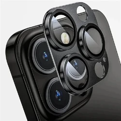Premium Metal Camera Lens Protector Glass - Full Coverage Lens Shield - iPhone 17 (Black)