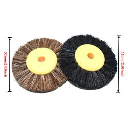 Polishing Brush with Black - Brown Bristles and Yellow Plastic Center for Jewelry and Gemstone Refinement (2 Pcs 52 mm)