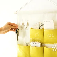 Creative Wall Hanging Storage Bag Fabric Storage Door Hanging Bags for Sundries Cosmetics Wall Pouch Wardrobe Organizer Hang Bag 2