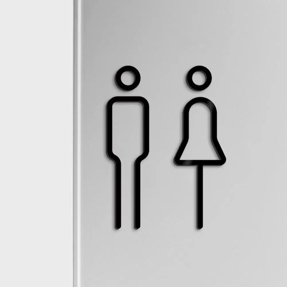 3D Acrylic Bathroom Toilet Sign Toilet Men Women Restroom Door Sign Business Restaurant Office Hotel Washroom Wall Identificatio