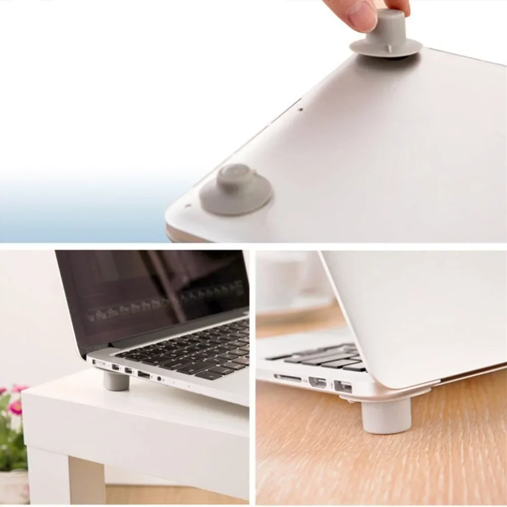4Pcs/lot Laptop Cooling Feet Stand Notebook Heat Reduction Pad Holder Rack PVC Office Table Accessories Air Exhaust Base Bracket