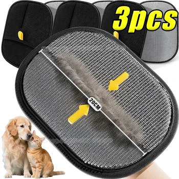 Manoplas de depilación electrostáticas reutilizables para mascotas, cepillo de recolección de pelo para perros y gatos, dispositivo adhesivo, raspador de pelo para el hogar, guantes de aseo 1