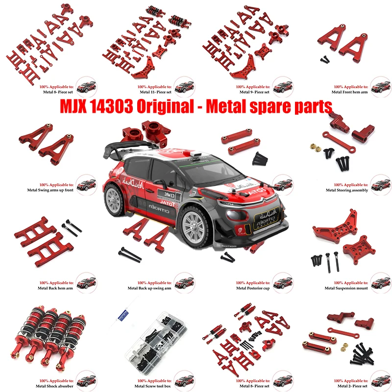 MJX RC 14301 14302 14303 Metal Shock Absorber Oil Damper 1/14 RC Car Upgrade Parts Accessories Rc Cars for Adults