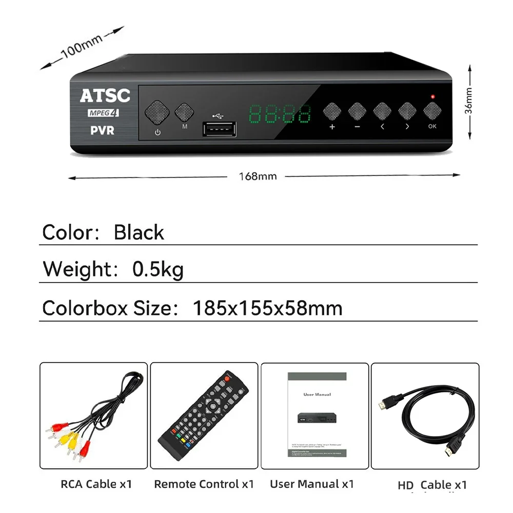 Atsc Terrestrial HD Digital Receiver ATSC T Dolby Ac3 TV Receiver Tuner For USA Mexico Canada Korean 2