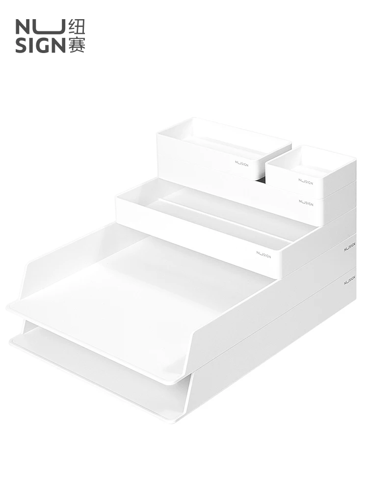 Deli NS001 Desk Organizer Set File Cabinet Documents Box Multi-storey Desktop Office Stationery Collection Set