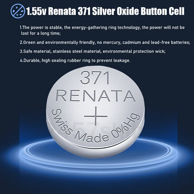 Original Renata 371 1.55V SR920SW AG6 LR920 LR69 920 Silver Oxide Button  Cell For Watch Clocks Toys Remote Control Calculator - AliExpress