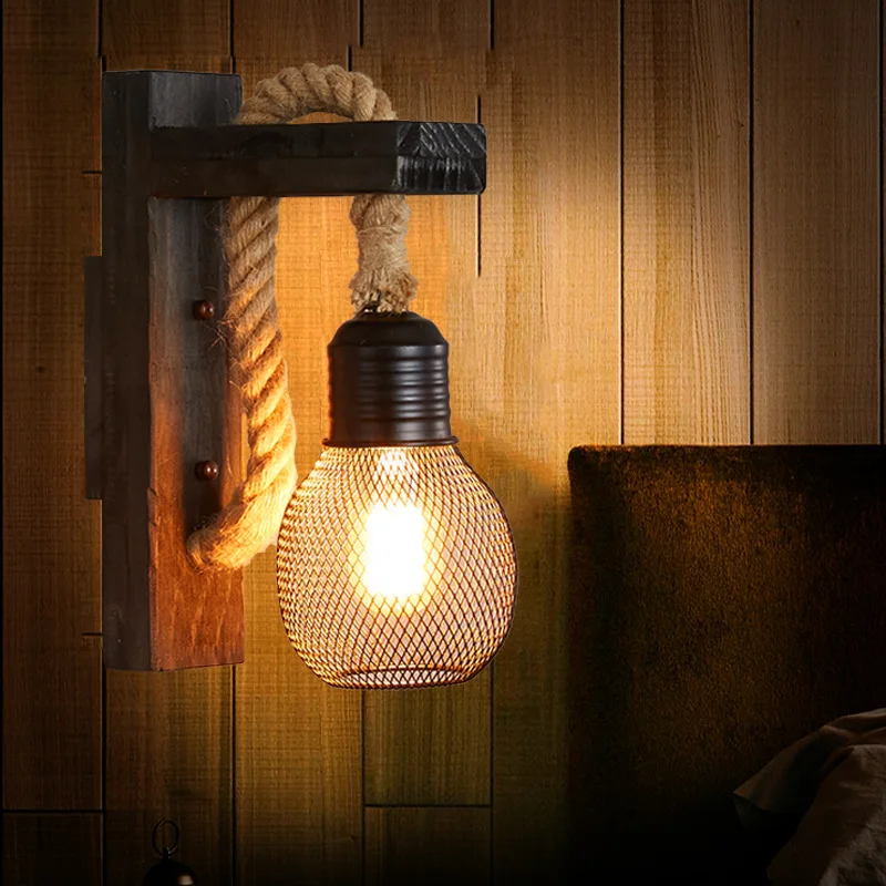 

Американский Ретро индустриальный стиль лофт твердая древесина креативная личность бар фотомагазин декоративный настенный светильник для ресторана