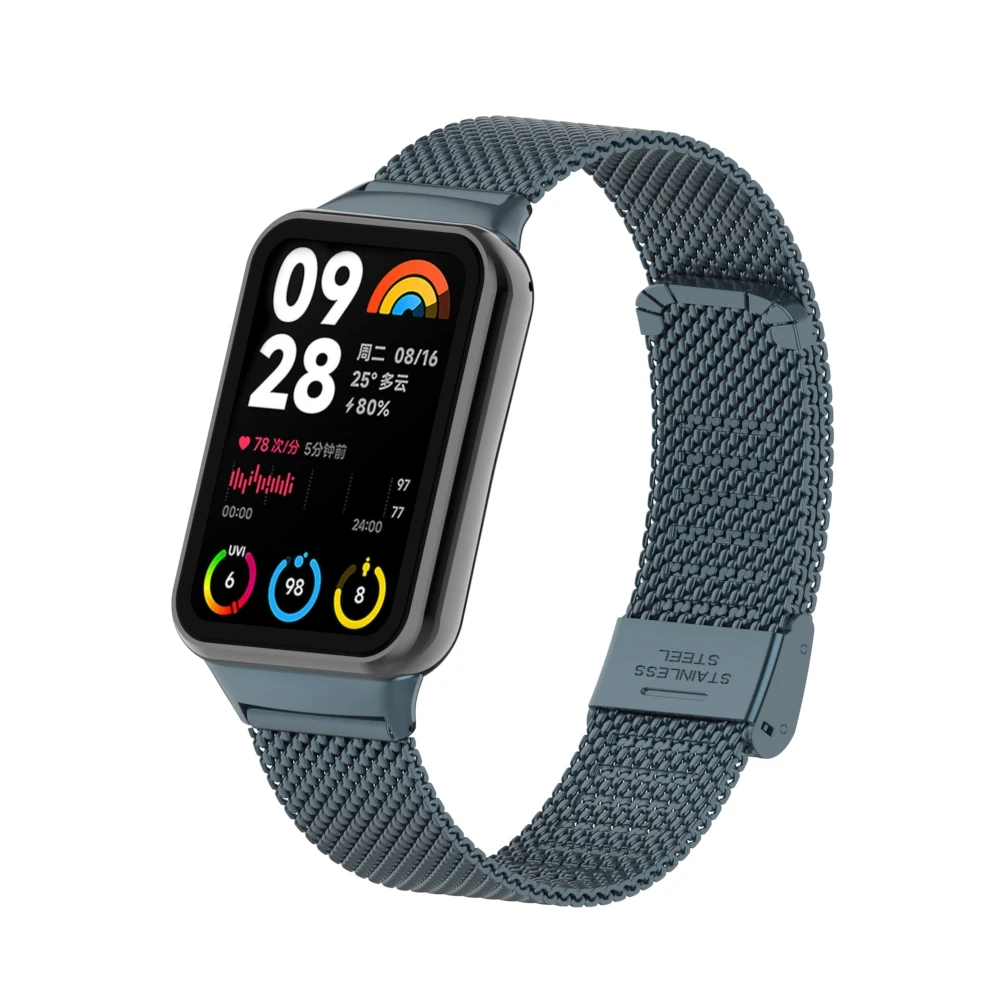 Breathable Stainless Steel Mesh Strap with Adjustable Buckle