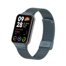 Breathable Stainless Steel Mesh Strap with Adjustable Buckle (Titanium Gray)