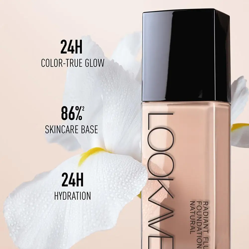 LOOKAVE Liquid Foundation Long Lasting Full Coverage Natural Matte Liquid Foundation Moisturizing Concealer CC Cream Base Makeup 4