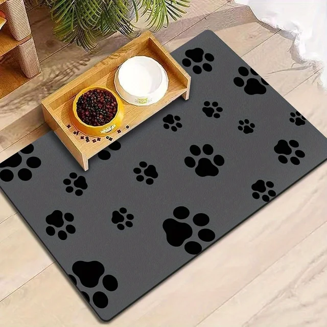 Quick-drying and Absorbent Dog Feeding Mat Non-slip and Anti-pad with Paw Print Design Suitable for Food and Water Bowls Quick-drying and Absorbent Dog Feeding Mat Non-slip and Anti-pad with Paw Print Design Suitable for Food and Water Bowls