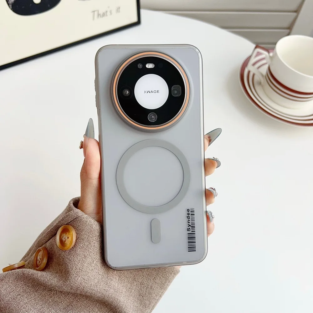 Translucent Frosted PC Magsafe Magnetic Phone Case with Wireless Charging Capability