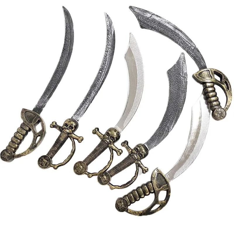 Plastic Skull Pirate Knife Props Ghost Festival Knife Bar Prom Decorations Sword Toys Party Cosplay Props Kids Gift