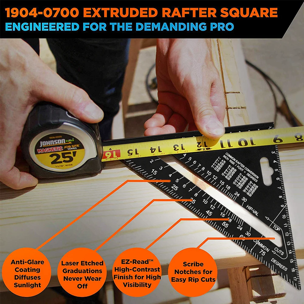 7inch Metric Triangle Ruler Aluminum Alloy Angle Protractor Speed Metric Square Measuring Ruler for Woodworker Carpenter Tool, Triangle Ruler, Angle Measuring Ruler, Woodworking Ruler, Carpentry Square, Angle Ruler, Measurement Ruler, Angle Measuring Tool