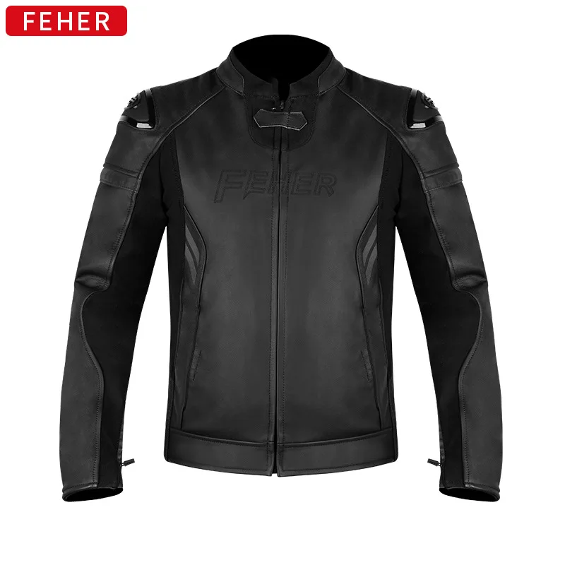 Motorcycle Leather Jacket Men Windproof Motocross Outdoor Cycling Protective Clothing Wear Resistant Leather Clothing