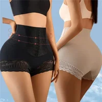 Femmes Shapewear culottes taille haute ventre plat Shorts bout à bout corps Shaper sous-vêtements amincissants post-partum ventre façonnage culotte 1