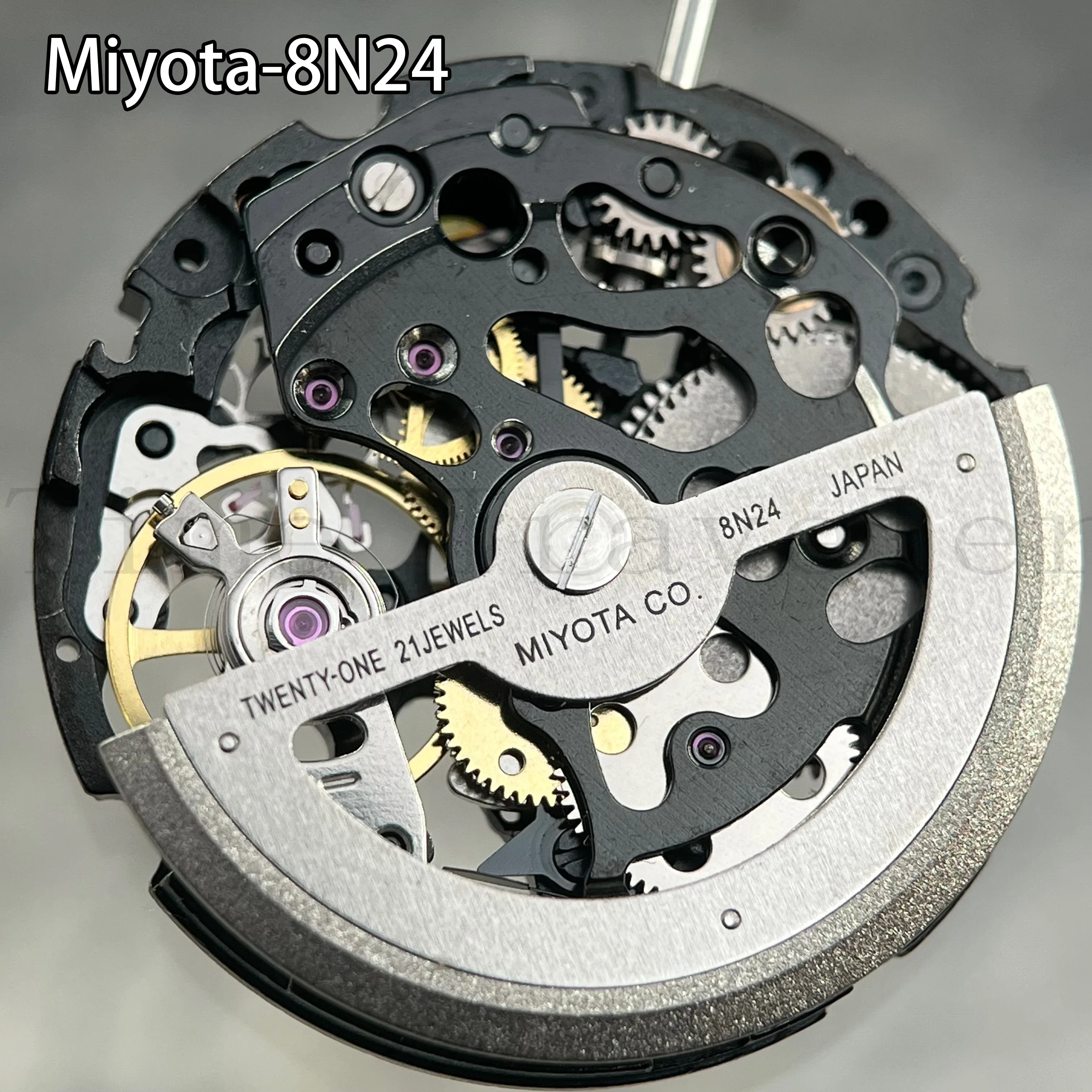Miyota 8N24 Mechanical Movement Black Version Skeleton Automatic Mechanism Hollow Design Movement Luxury Replacements Movt