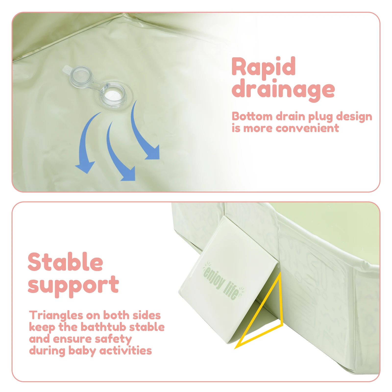 Portable PVC Foldable Baby Bath Tub