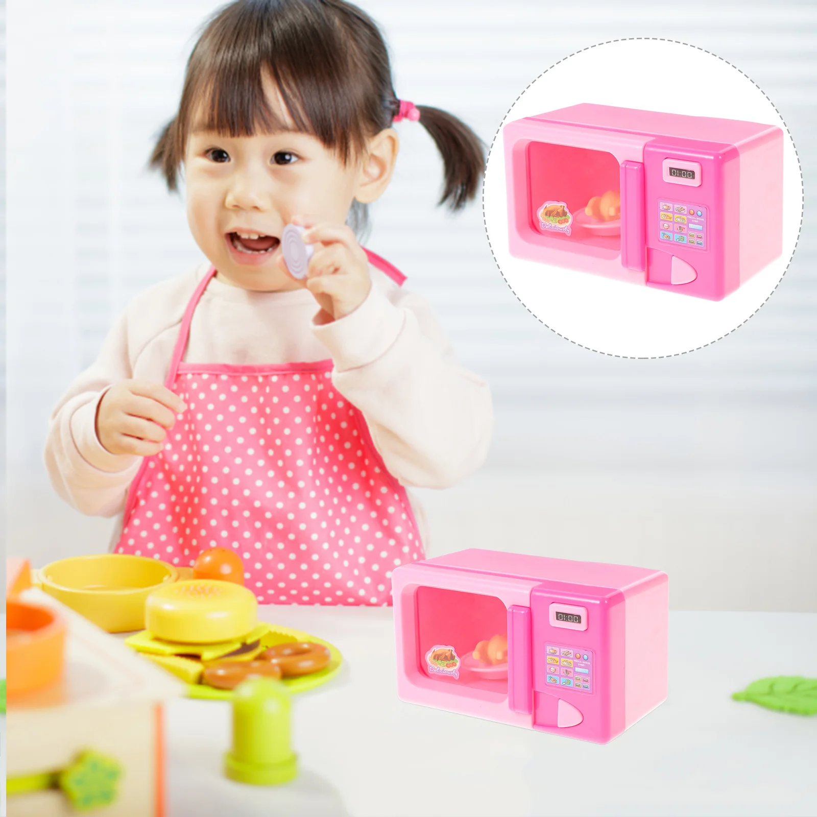 Simulation Toys Mini House Scene Decor Miniature Kids Microwave Oven Model Plastic Educational Plaything Toddler 6