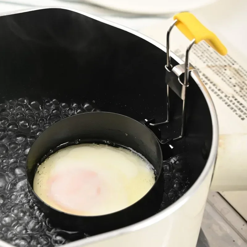 1/3PCS Mini Stainless Steel Egg Poacher Foldable Ear Hanging Egg Boiling Heating Mold Bowl Nonstick Boiler Kitchen Cooking Tools egg cooker egg boiler mold cup egg poacher silicone egg poacher