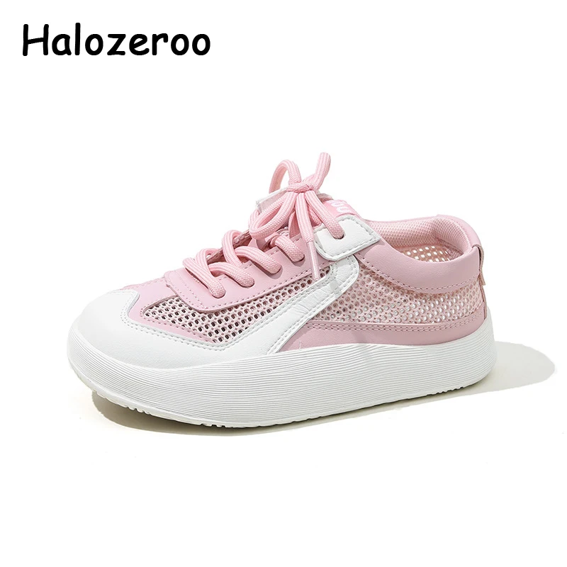 

New Kids Sport Sneakers Baby Girls Mesh Pink Shoes Children Brand Chunky Sneakers Boys Slip On Casual Sneakers Trainers Spring