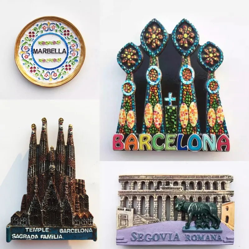 

Spain Tourist Souvenris Fridge Magnets Toledo Barcelona the Sagrada Família Valencia Fridge Stickers Home Decor Birthday Gifts