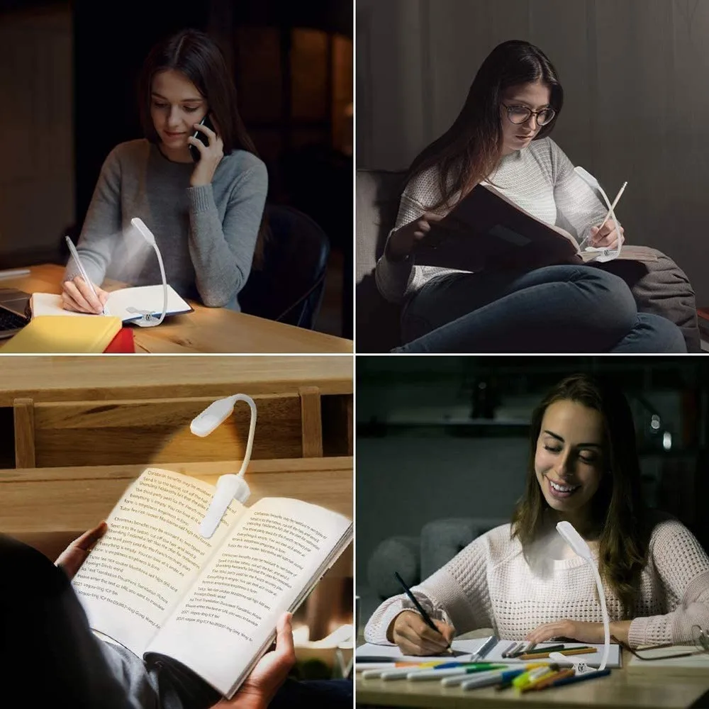 LED Book Light USB Rechargeable Reading Light 3-Level Warm Cool White Daylight Portable Flexible Easy Clip Night Reading Lamp book light