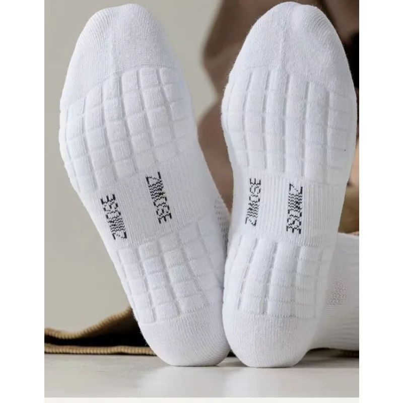 Sports Socks Men's Cotton Deodorant Winter Towel Bottom with Velvet Mid-tube White Stockings Thickened Basketball Socks 1pairs