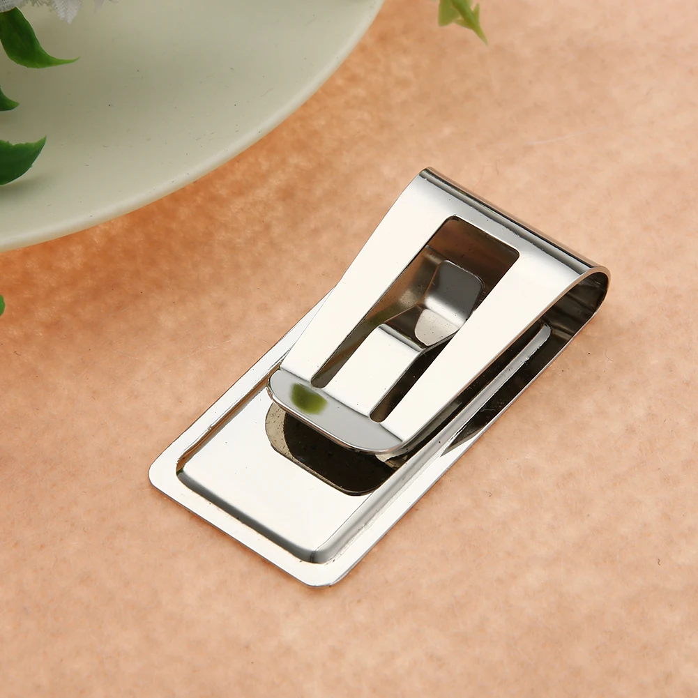 Stainless Steel Metal Money Clip Mini Wallet Cash Clamp Reusable Hollow Cash Holder for ID Credit Card Business Dollar