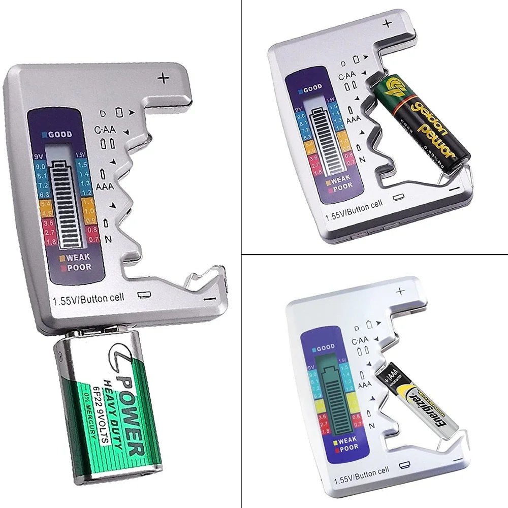 Digital Battery Tester LCD Display C D N AA AAA 9V 1.5V Button Cell Battery Capacity Check Detector Checkered Load Analyzer 6