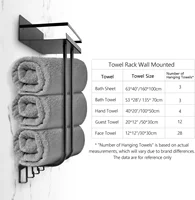 ราวแขวนผ้าเหนือประตู ตะขอแขวนผ้าสําหรับชั้นวางผ้าเช็ดตัวในห้องน้ํา - ติดผนังพร้อมตะขอ 5 อันสําหรับห้องครัวห้องน้ําในห้องนอน 5