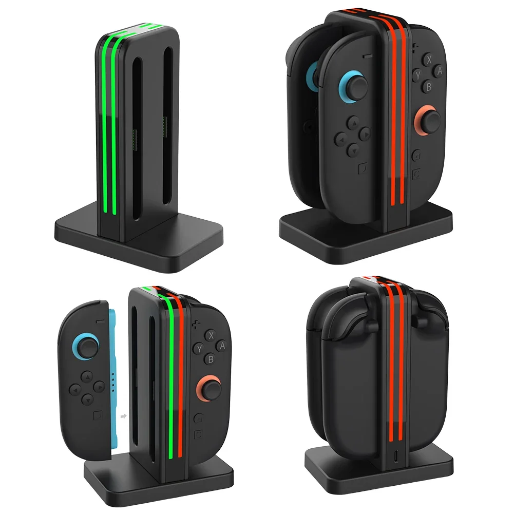 4 In 1 For Switch 2 Game Controller Charger LED Indicator Gamepad Charging Station 4 Joy-cons Charger Stand for NS2 Accessories