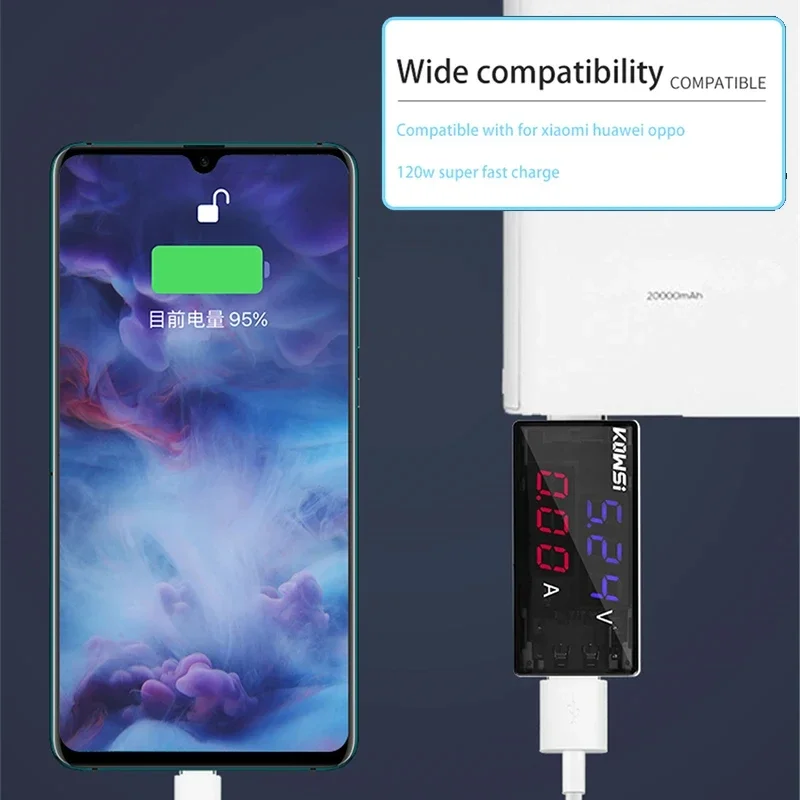 KWS-11VA USB 테스터 DC 4-30V 디지털 볼트미터 6.5A 전류 전압계 암미터 모바일 전원 감지기 배터리 용량 테스터