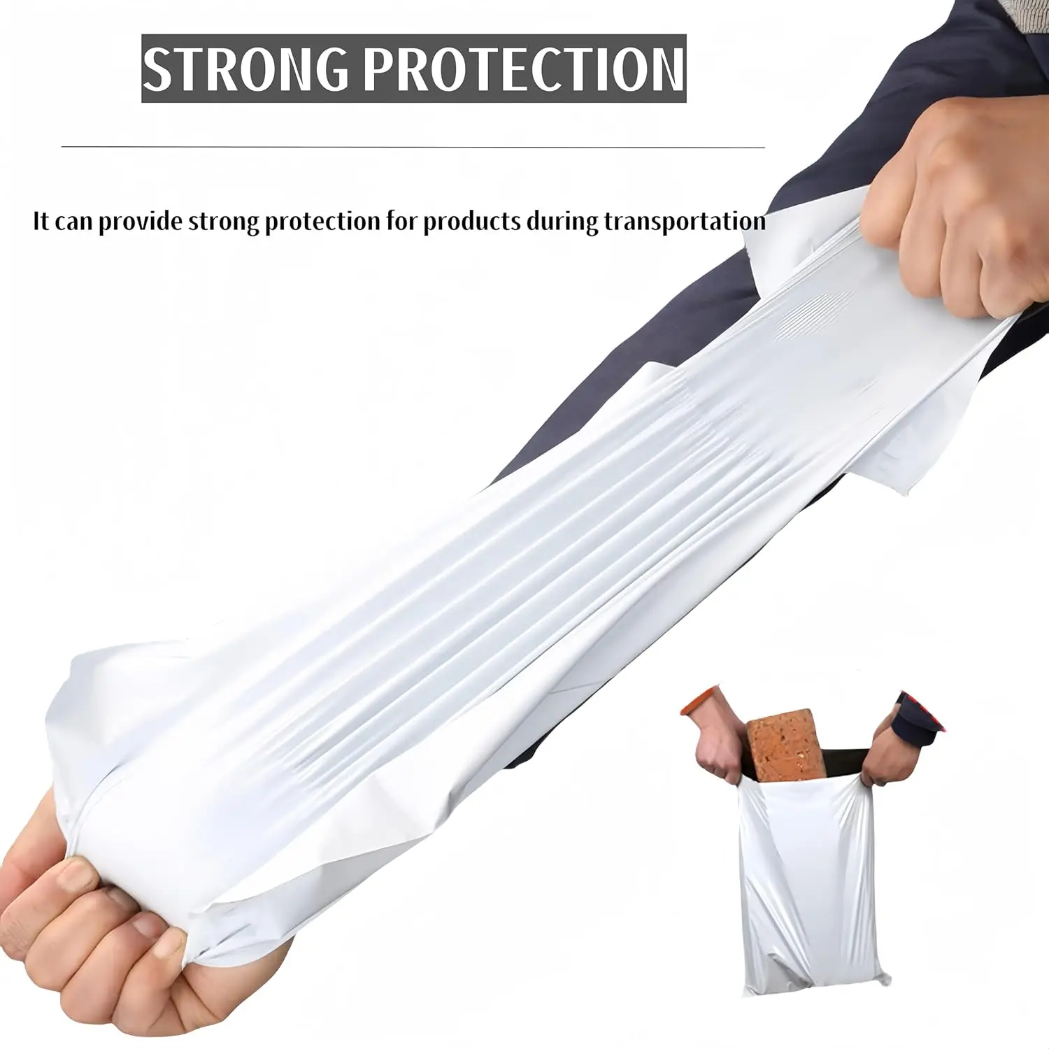 White Poly Mailers 11x14.5 Inches Waterproof Self Sealing Shipping E Commerce Bags for Apparel and Non Fragile Items 10 Pack