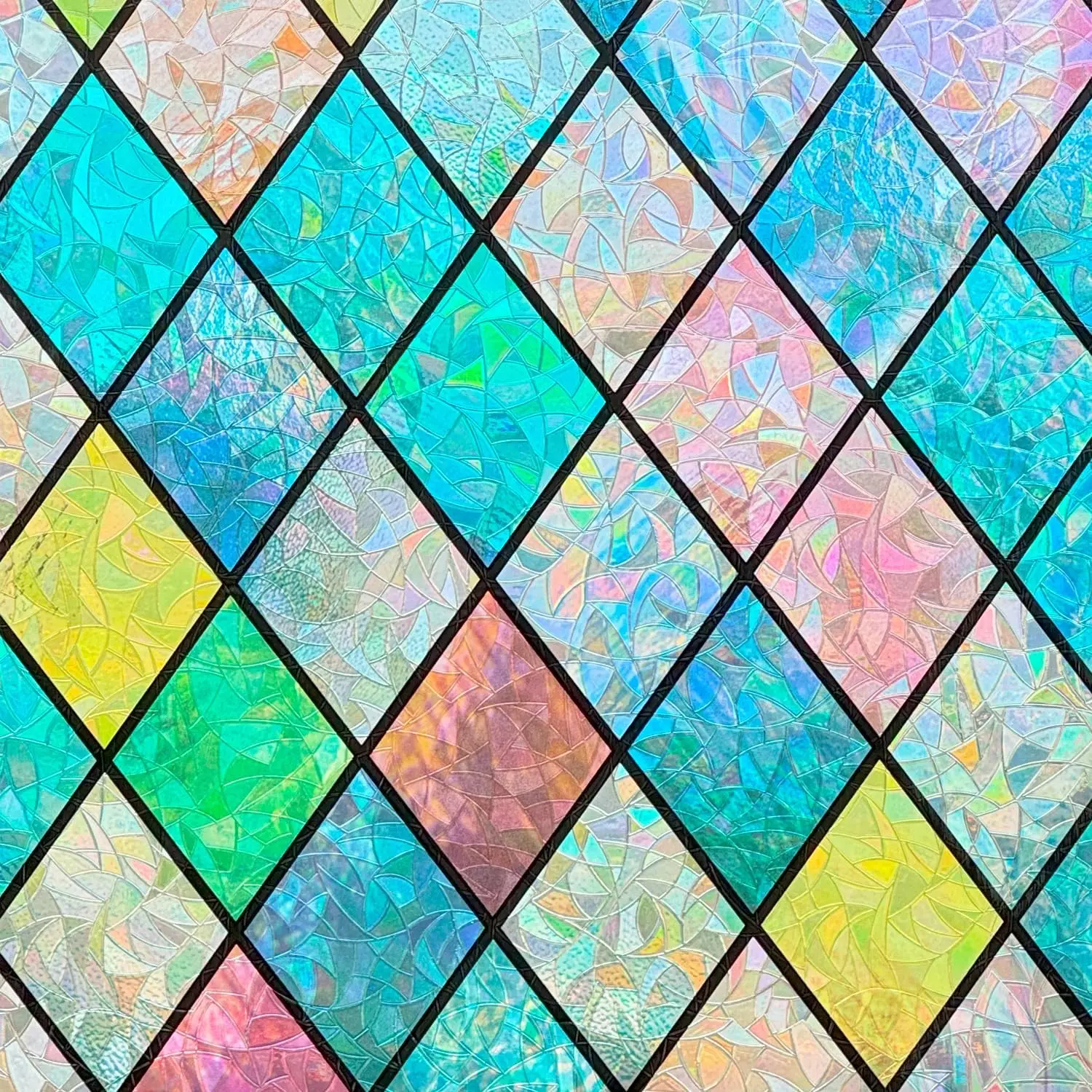 Window Privacy Film Window Film Window Sticker Stained Glass Window Film Rainbow Door Privacy Films Static Cling Window Tint Decorative Decal Heat Cotrol Anti UV